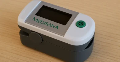 Oxímetro digital para medir la saturación de oxígeno en sangre.